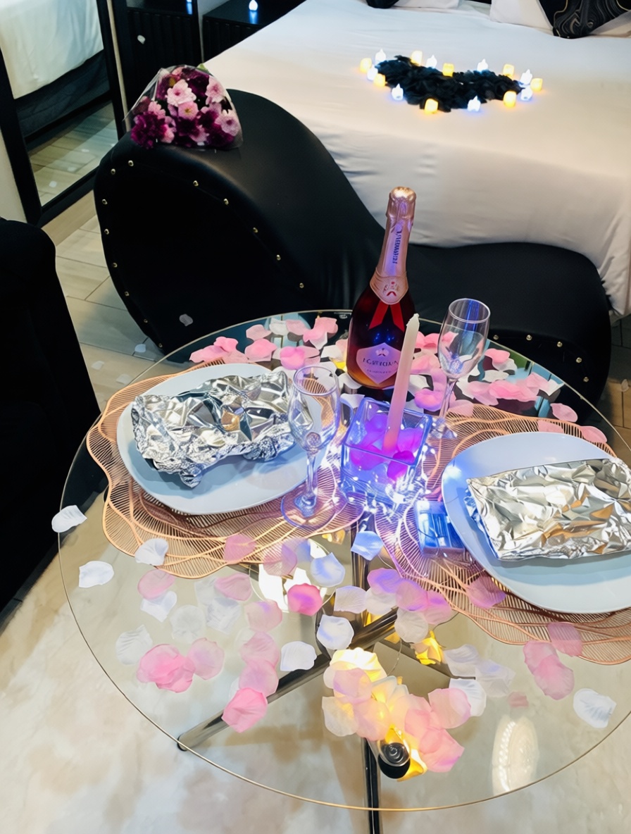 Premium event package with decorations, platters, and wine at Black Rose